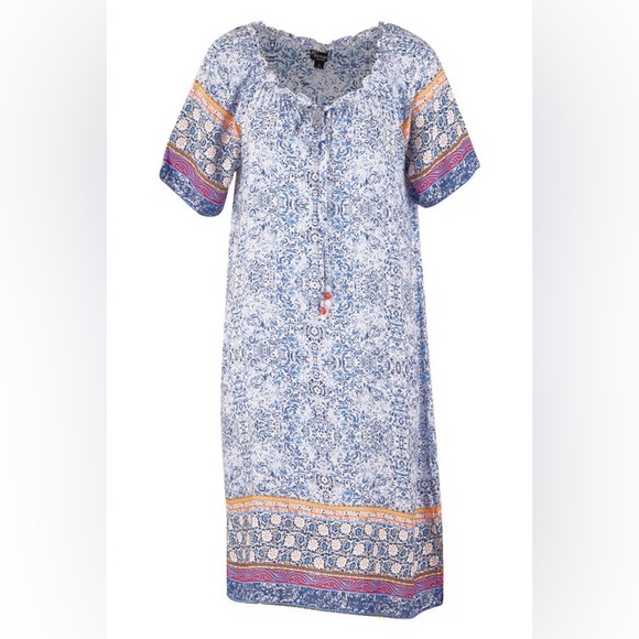 threadz Australia Blue and Multicoloured Print Dress Size Small - Picture 2 of 13